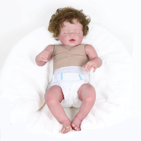 Sleeping Reborn Baby Dolls, 20 Inch Lifelike Newborn Baby Girl Doll - Picture 5 of 9